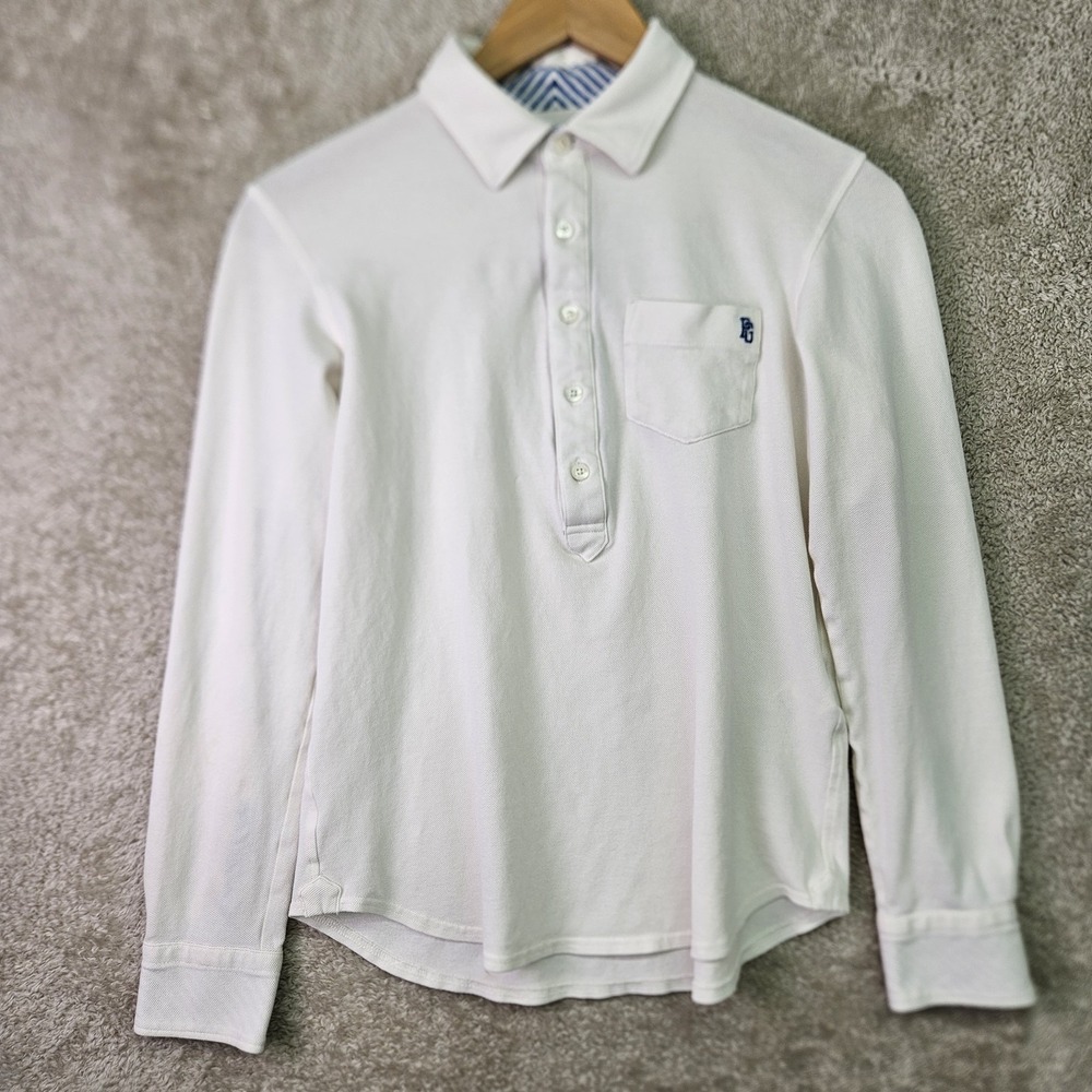 Pearly Gates Golf Polo Shirt Womens Size 4 White Long Sleeve Stretch Japan‎